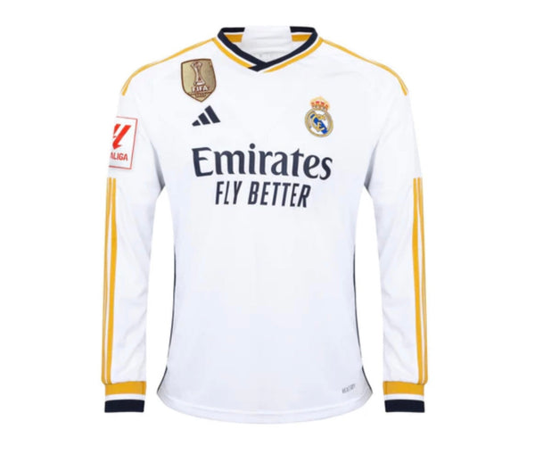 Maglia Manica Lunga Real Madrid l 23/24 - Bianco - Patch La Liga + CWC